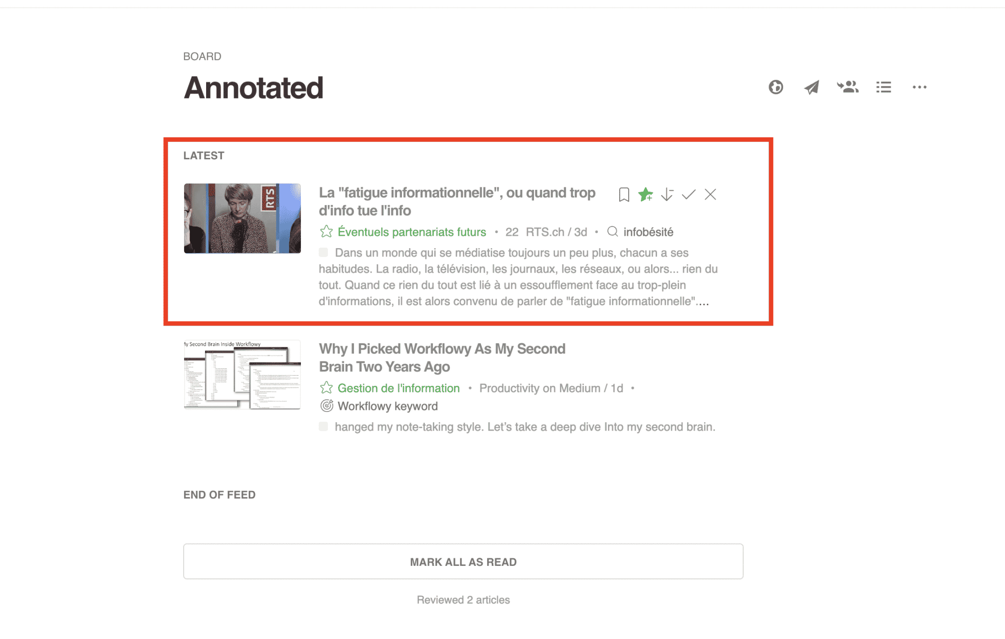 annoted feedly